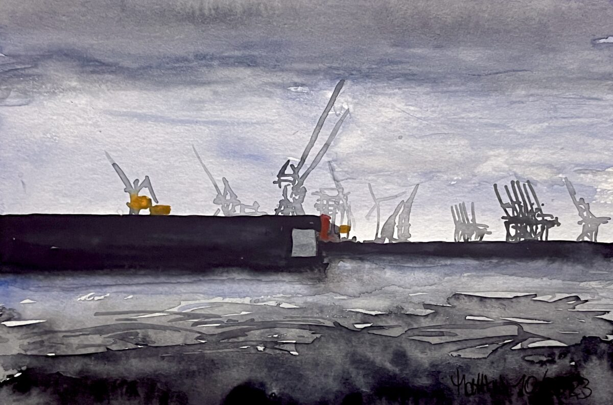 rainy skies at Dock 11